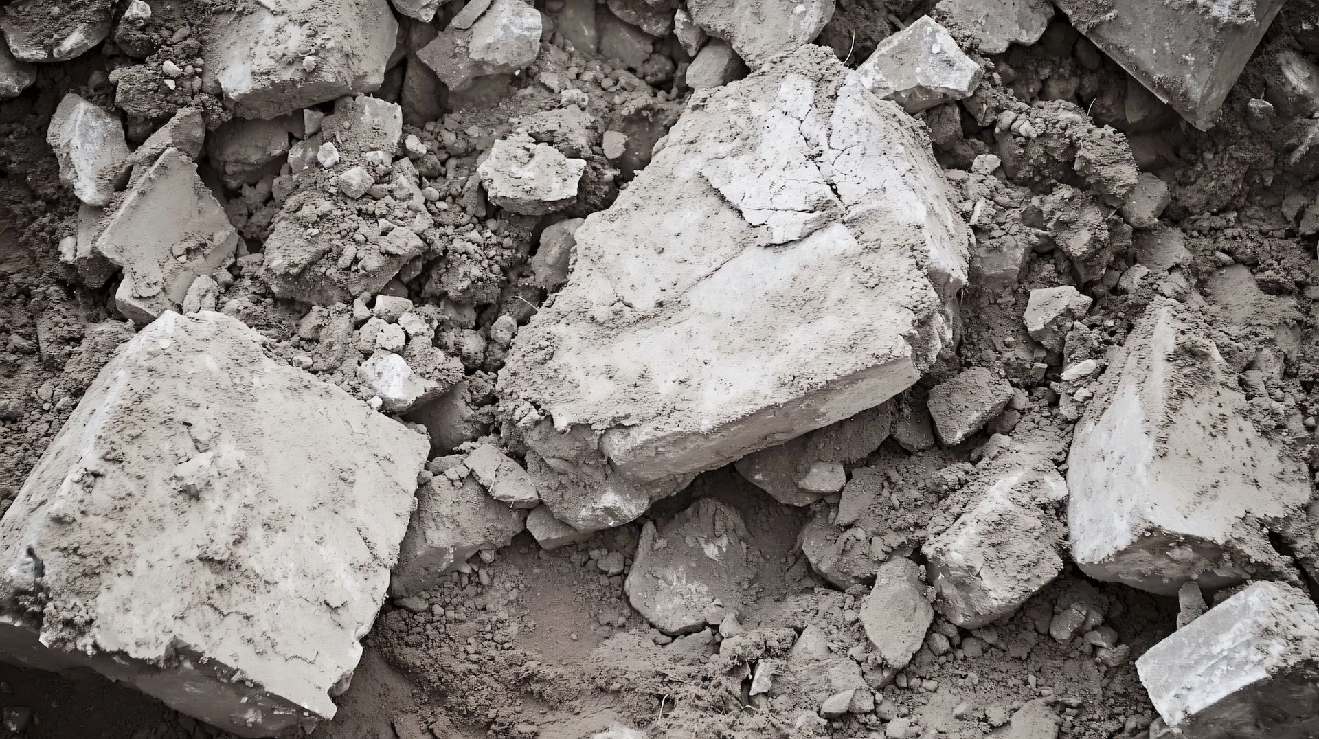 A pile of dirt and gravel with a shovel in it