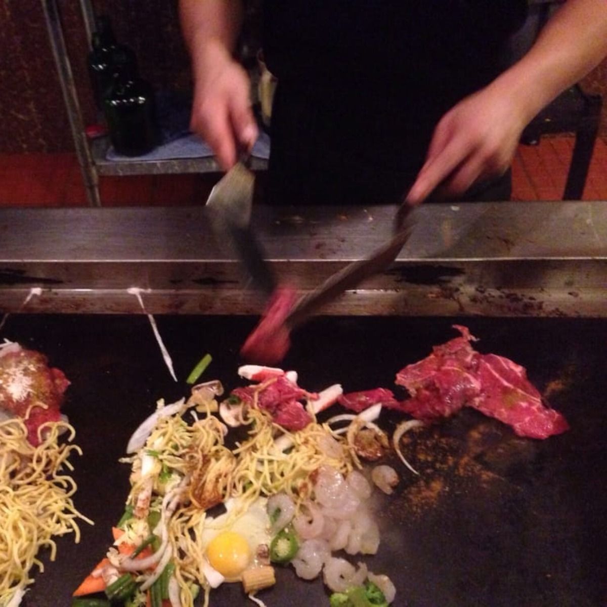 Chef preparing seafood dish