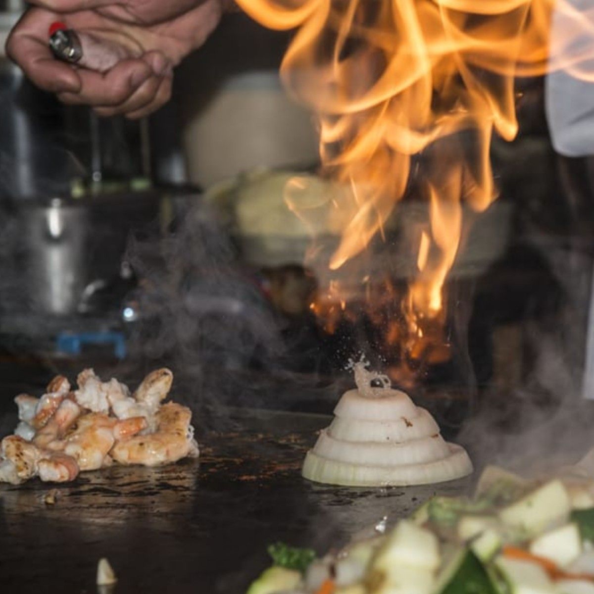 flaming hibachi