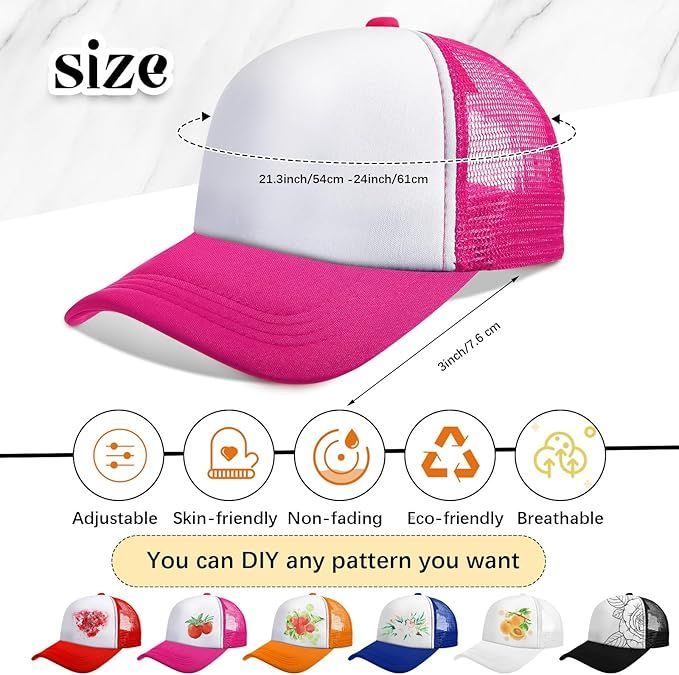 Sublimation Blank Baseball Cap Polyester Mesh Black Trucker Hat Adult