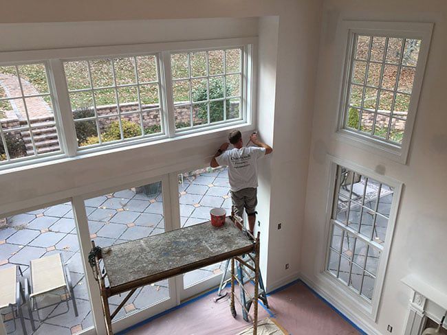 interior shot of working painter