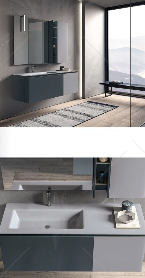 A bathroom with a sink , mirror , and a large window.