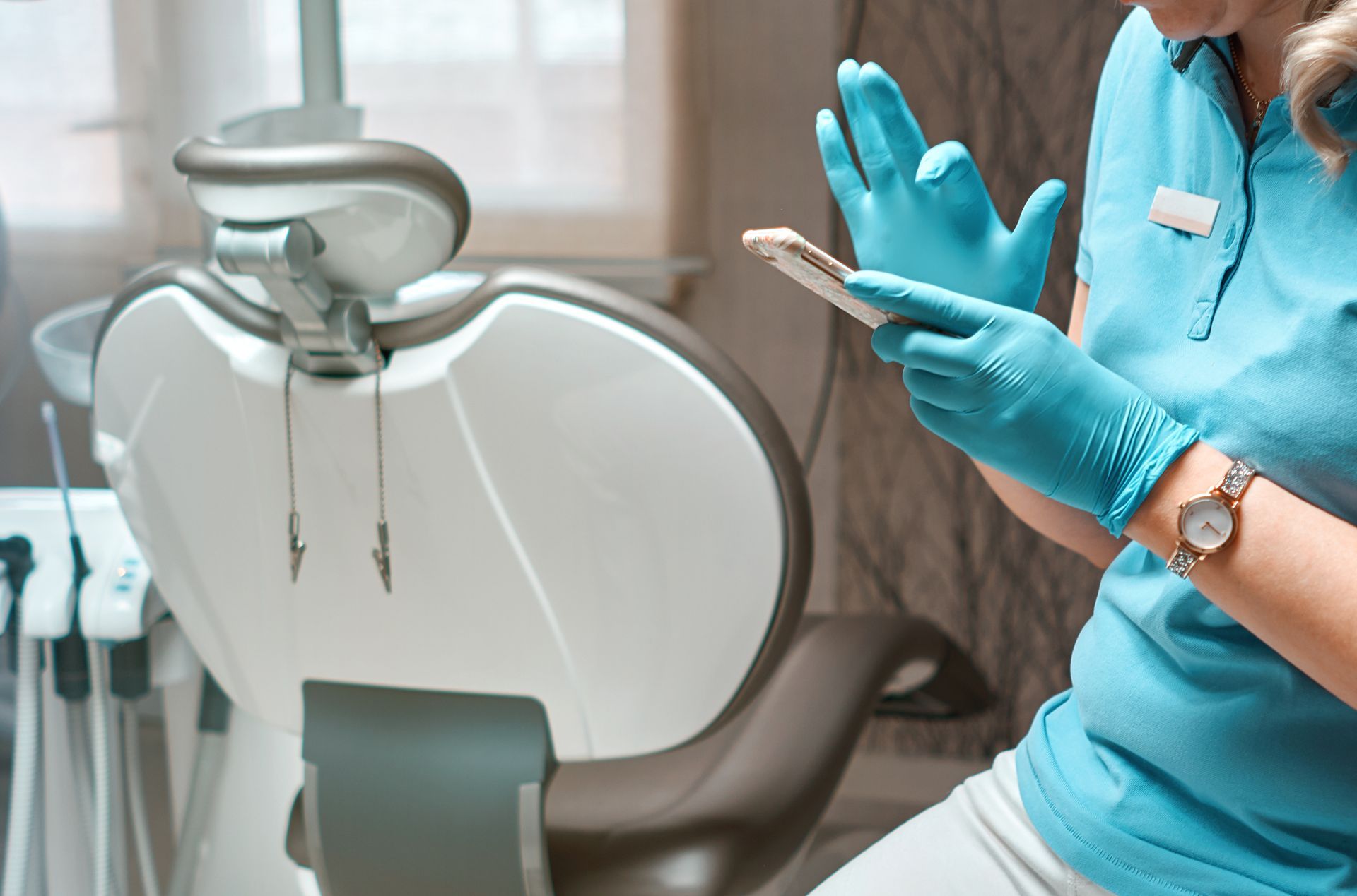 Female Dentist Wearing Gloves — QLD, AUS — Dental IT 365