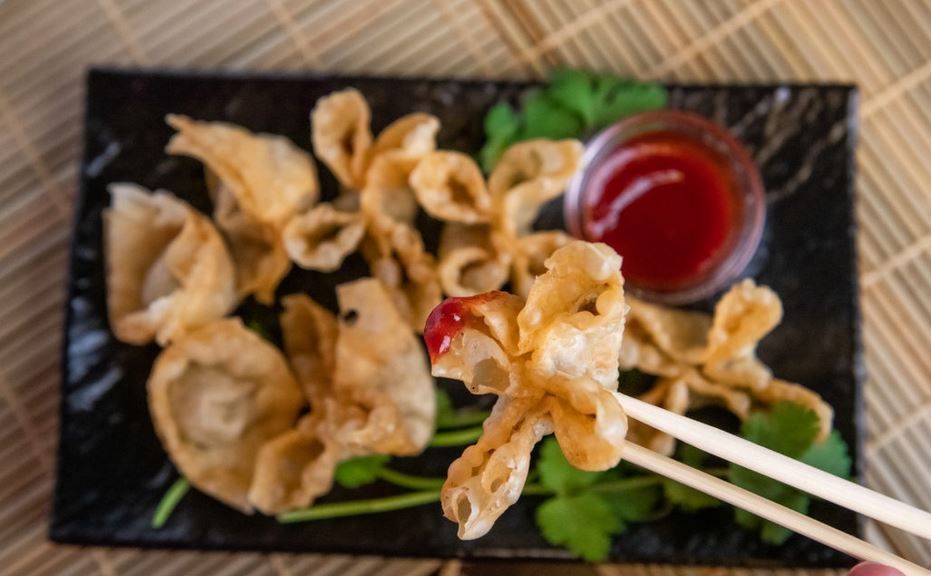 Gebackene Wan Tang mit Hühnerfleisch, Shrimps