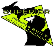 A logo for Superior Design and Build shows a map of Michigan