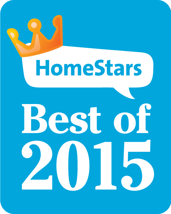 A blue sign that says homestars best of 2015