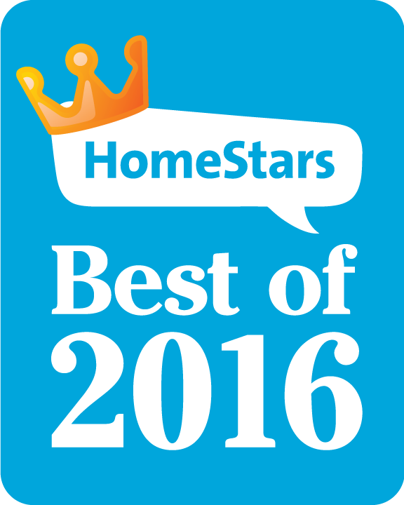 A blue sign that says homestars best of 2016