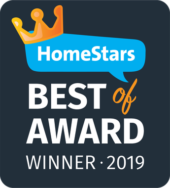 A logo for homestars best of award winner in 2019