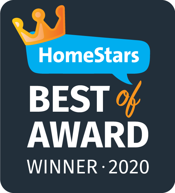 A logo for homestars best of award winner 2020