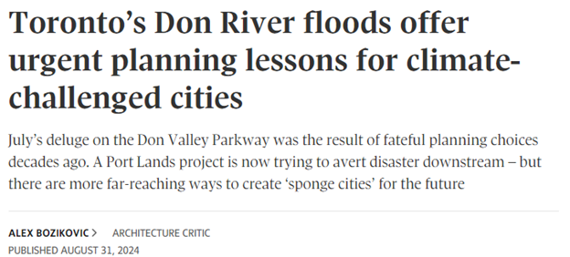 Toronto Flooding - Globe and Mail, August 31, 2024