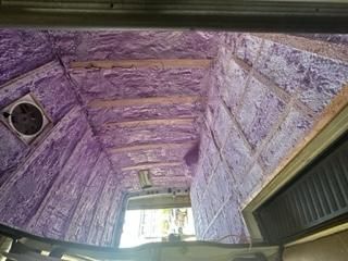 Spray foam insulation in a cargo van