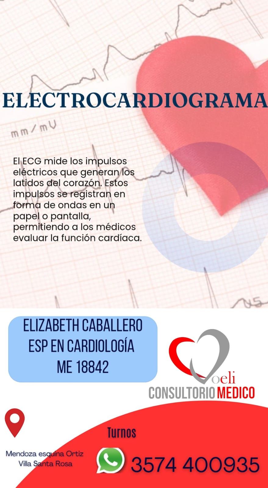 Un cartel para electrocardiogramas con un corazón.