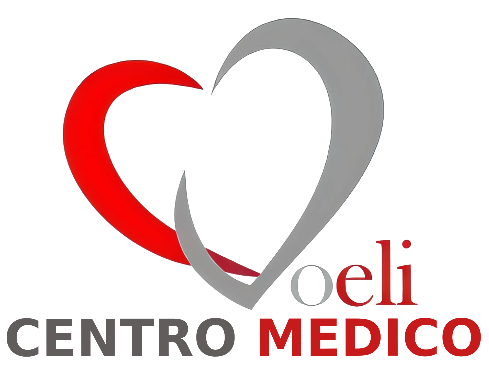 Un logotipo para centro medico con un corazón rojo y un corazón gris.