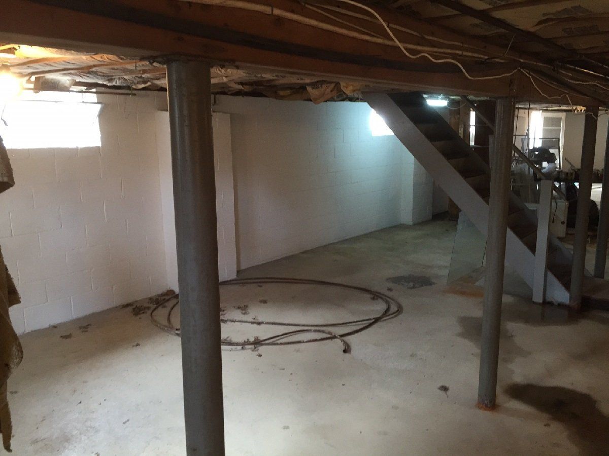 Basement with Stairs — Cinnaminson, NJ — A & M Masonry and Concrete