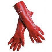 red rubber gloves