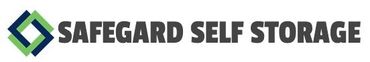Safeguard Self Storage logo with a diamond-shaped emblem and dark gray text.