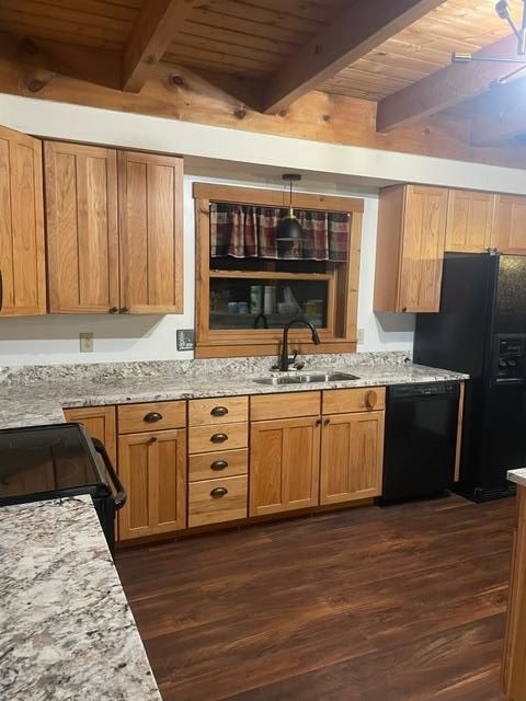 A kitchen with wooden cabinets and granite counter tops