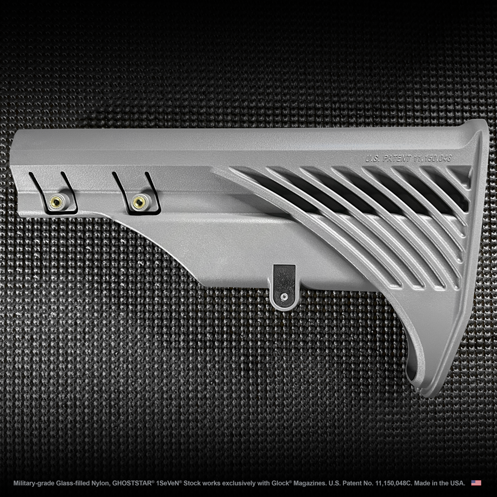 A picture of a stainless steel stock on a black background