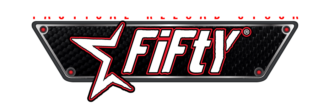 A logo for fifty with a star in the middle
