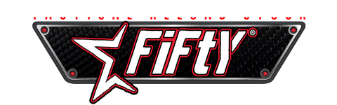 A logo for fifty with a star in the middle