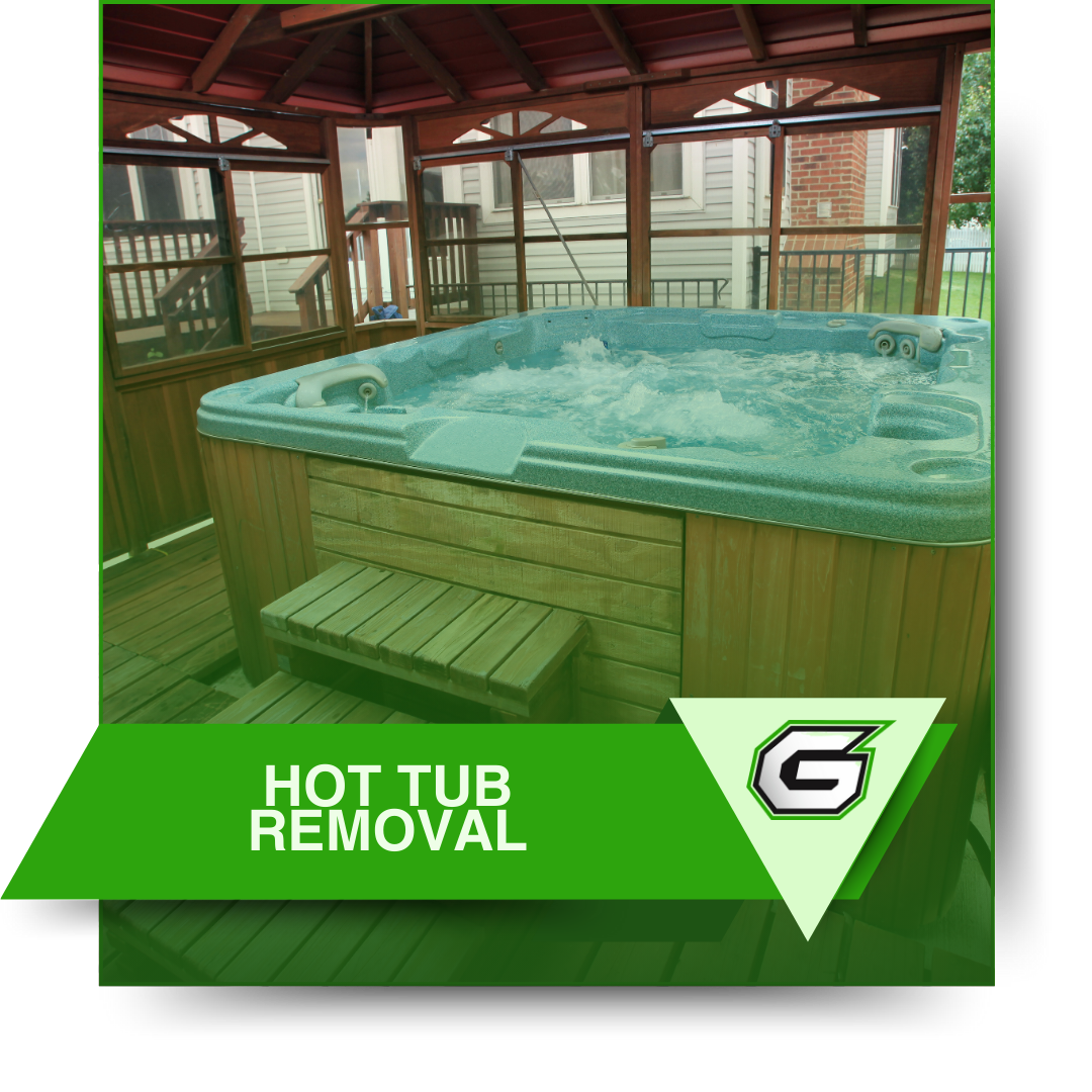 A picture of a hot tub with the words hot tub removal below it