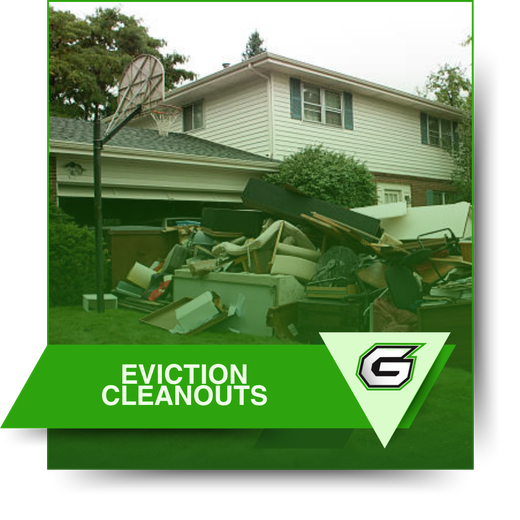 A flyer for eviction cleanouts with a picture of a house