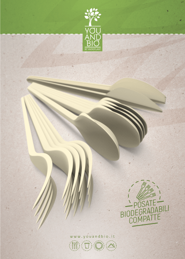 Posate biodegradabili compatte