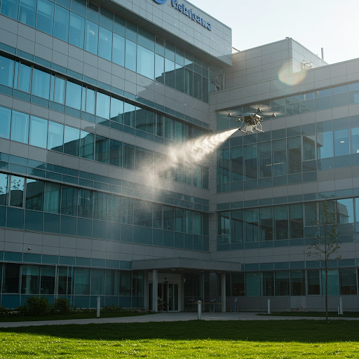 STRATOCLEAN USING A DRONE TO WASH A GOVERNMENT BUILDING EXTERIOR 