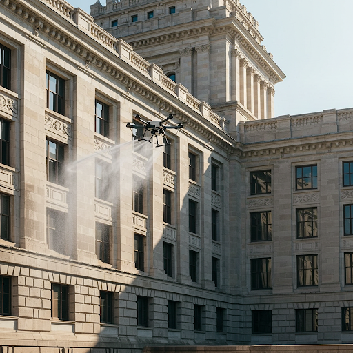 STARTOCLEAN USING A DRONE TO SOFTWASH A BUILDINGS EXTERIOR WALLS