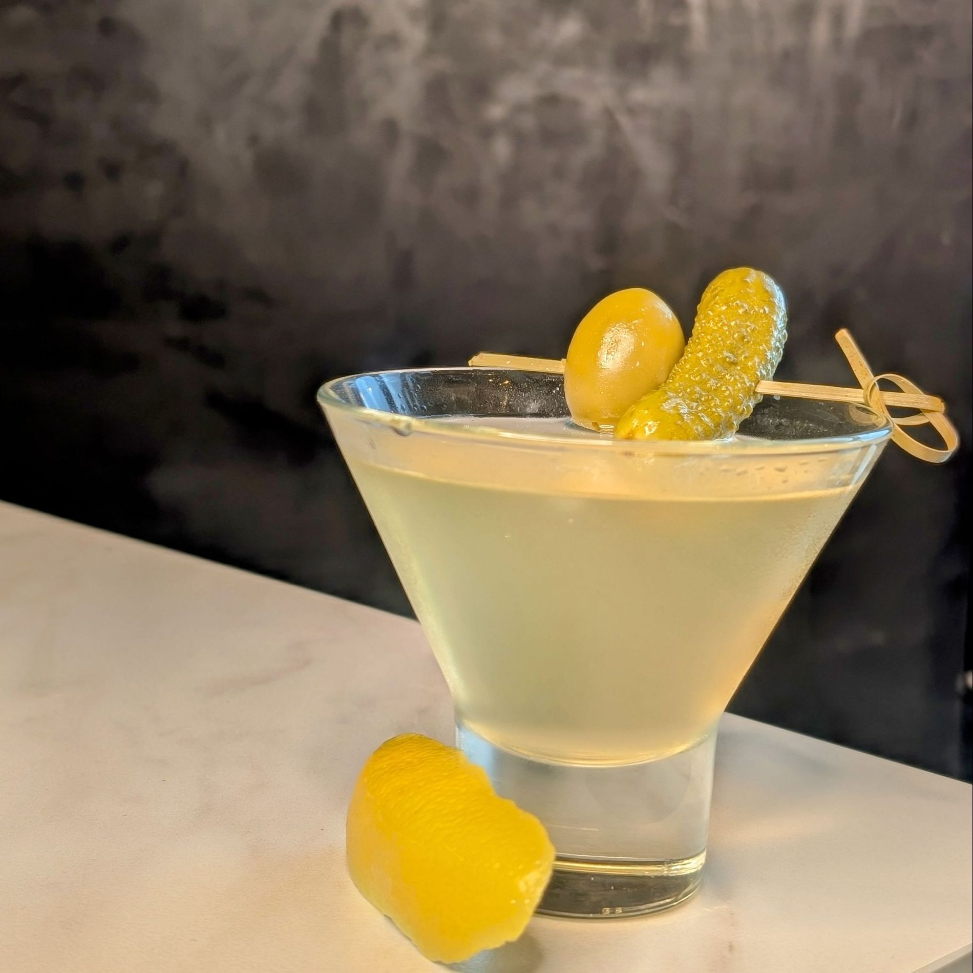 Try Our Savory, Sweet & Sour Pickle Martini at Six-Mile Ordinary.