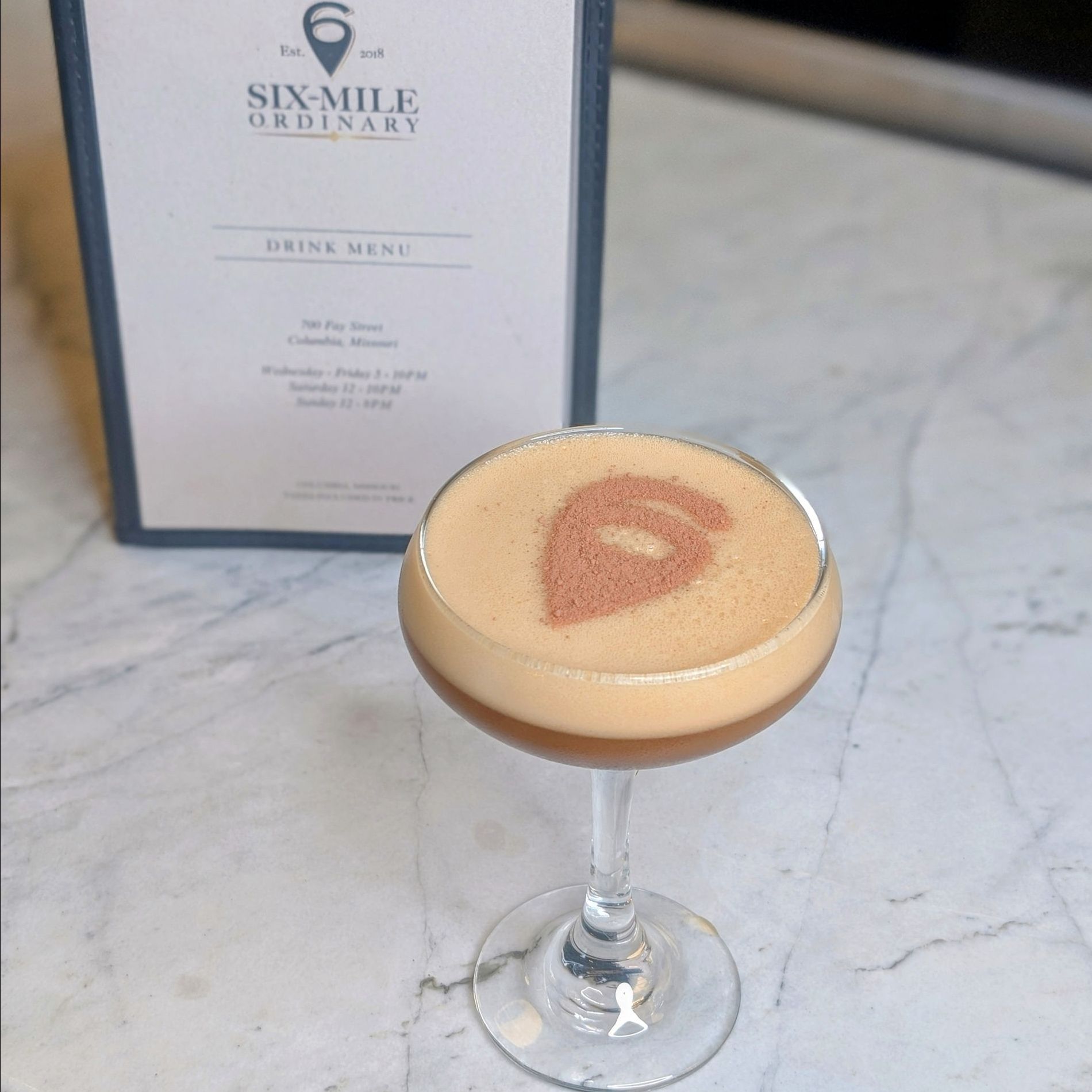 Try The Espresso Martini at Six-Mile Ordinary in Columbia, MO.