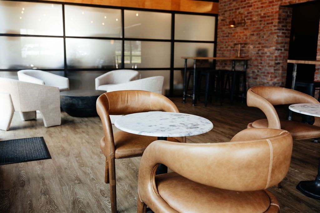 A Two-Seat Table in the Tasting Room of Six-Mile Ordinary in Columbia, MO.