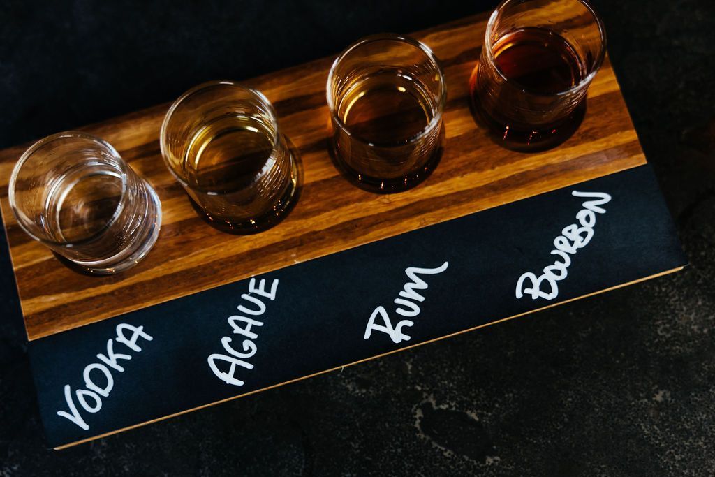 A Flight of Vodka, Agave, Rum & Bourbon From Six-Mile Ordinary in Columbia, MO