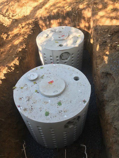 Cement Septic Tank For Waste Water Under Construction — Landscaping Project in Hampton, NJ