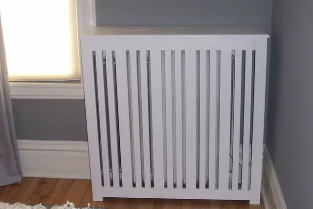 Simple White Storage With Radiation Cover — Minneapolis, MN — Craftsman Radiator Covers