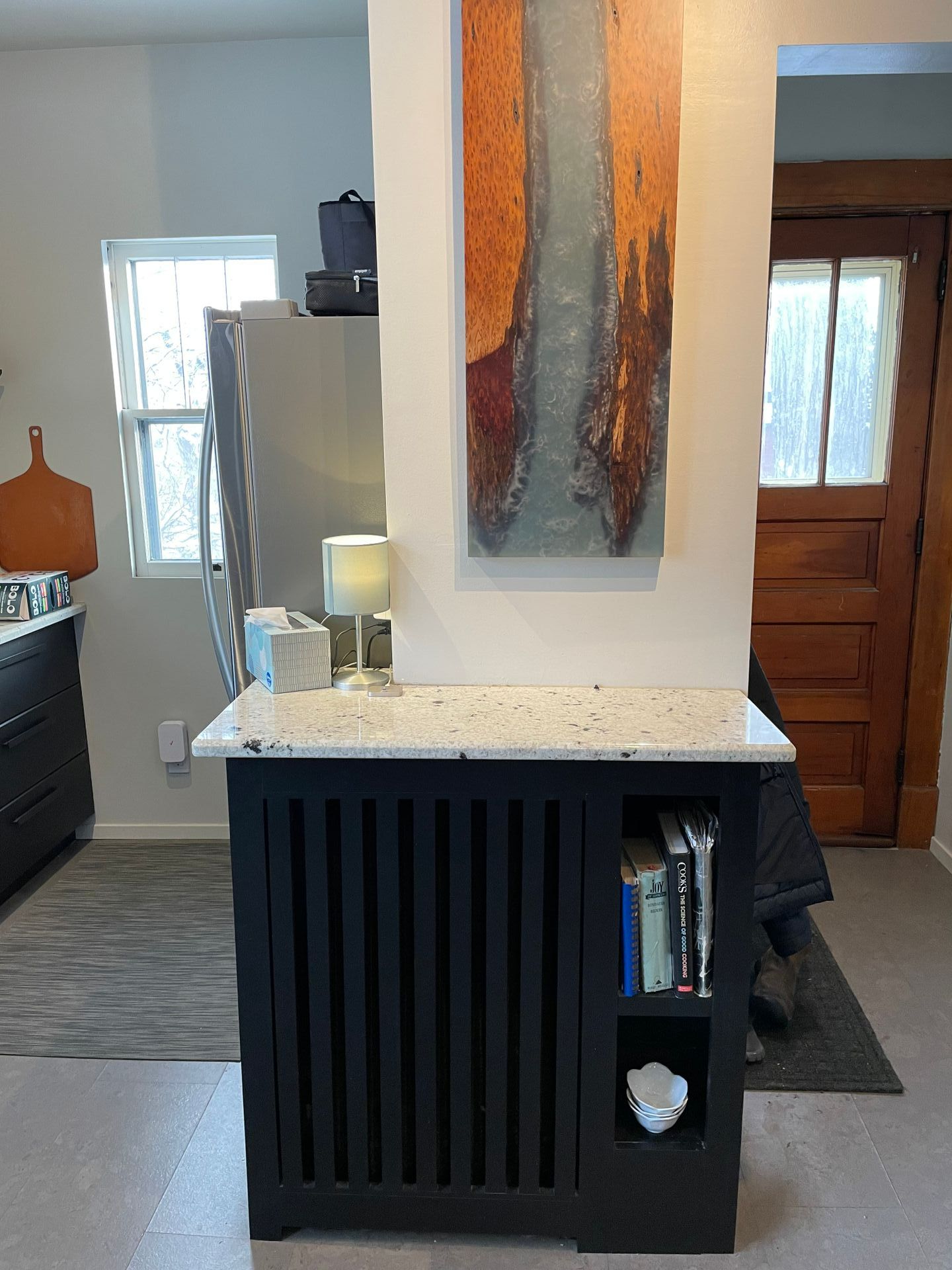 Kitchen With White & Black Countertop — Minneapolis, MN — Craftsman Radiator Covers