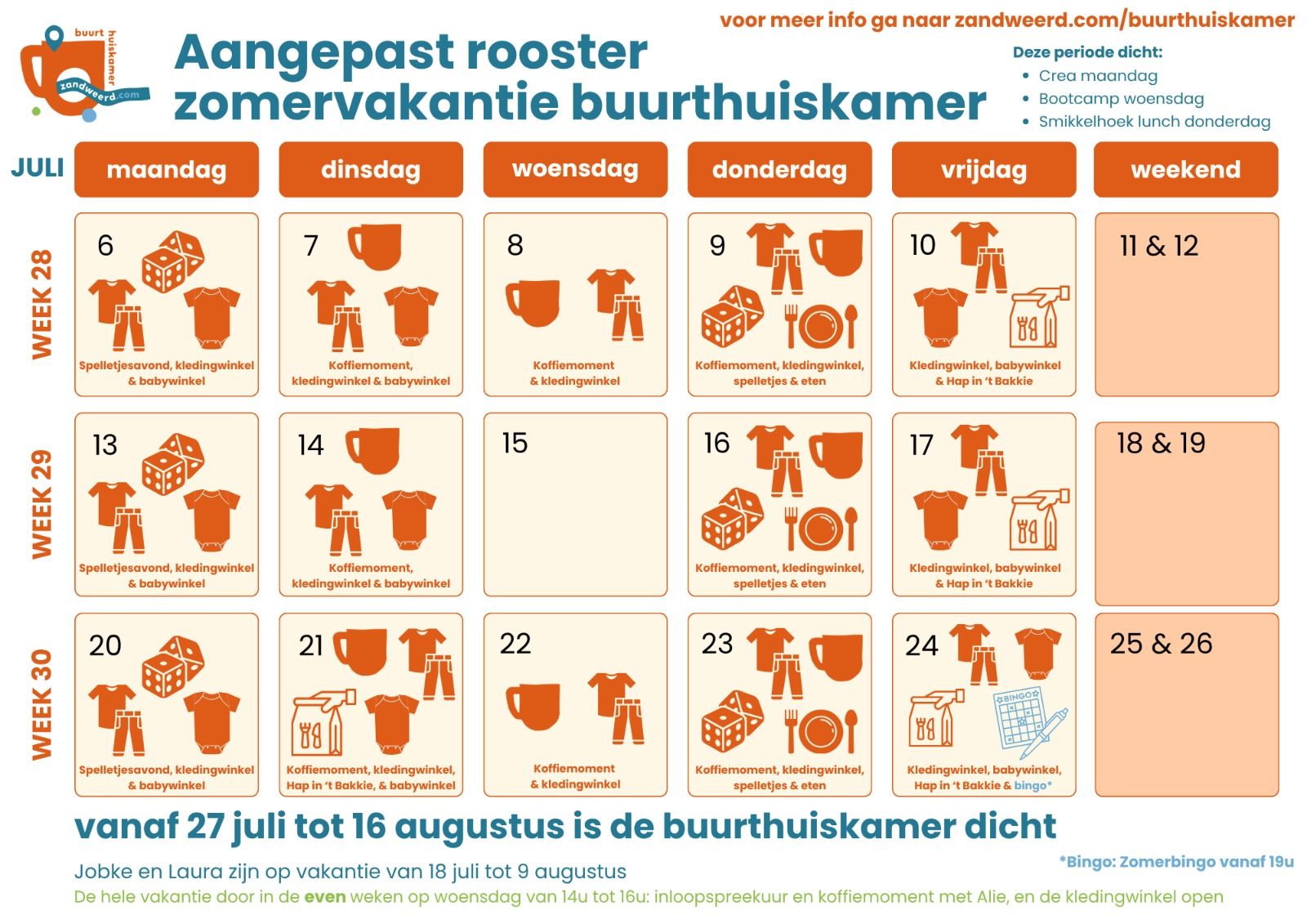 zomerrooster Buurthuis Zandweerd