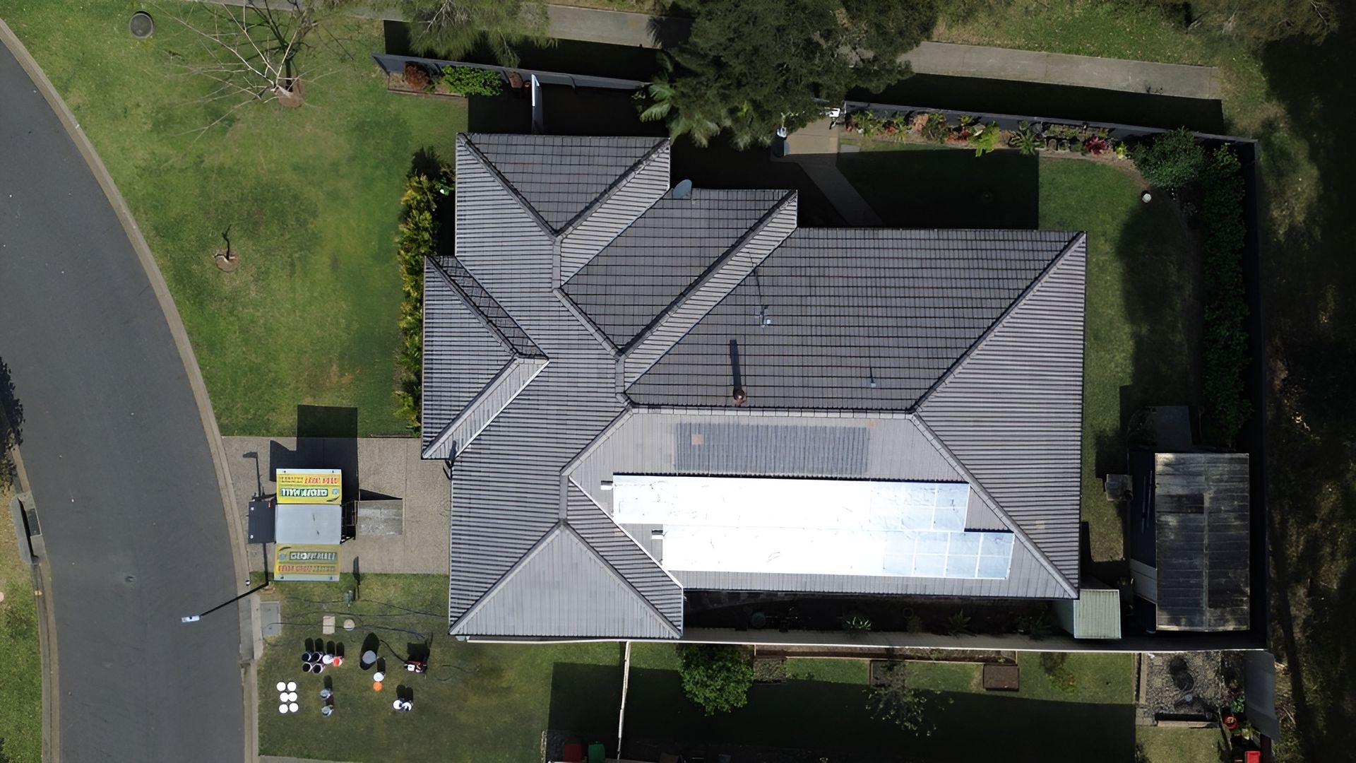 Overhead View of A House with A Gray Roof — Geoff Hall Roofing in South West Rocks, NSW