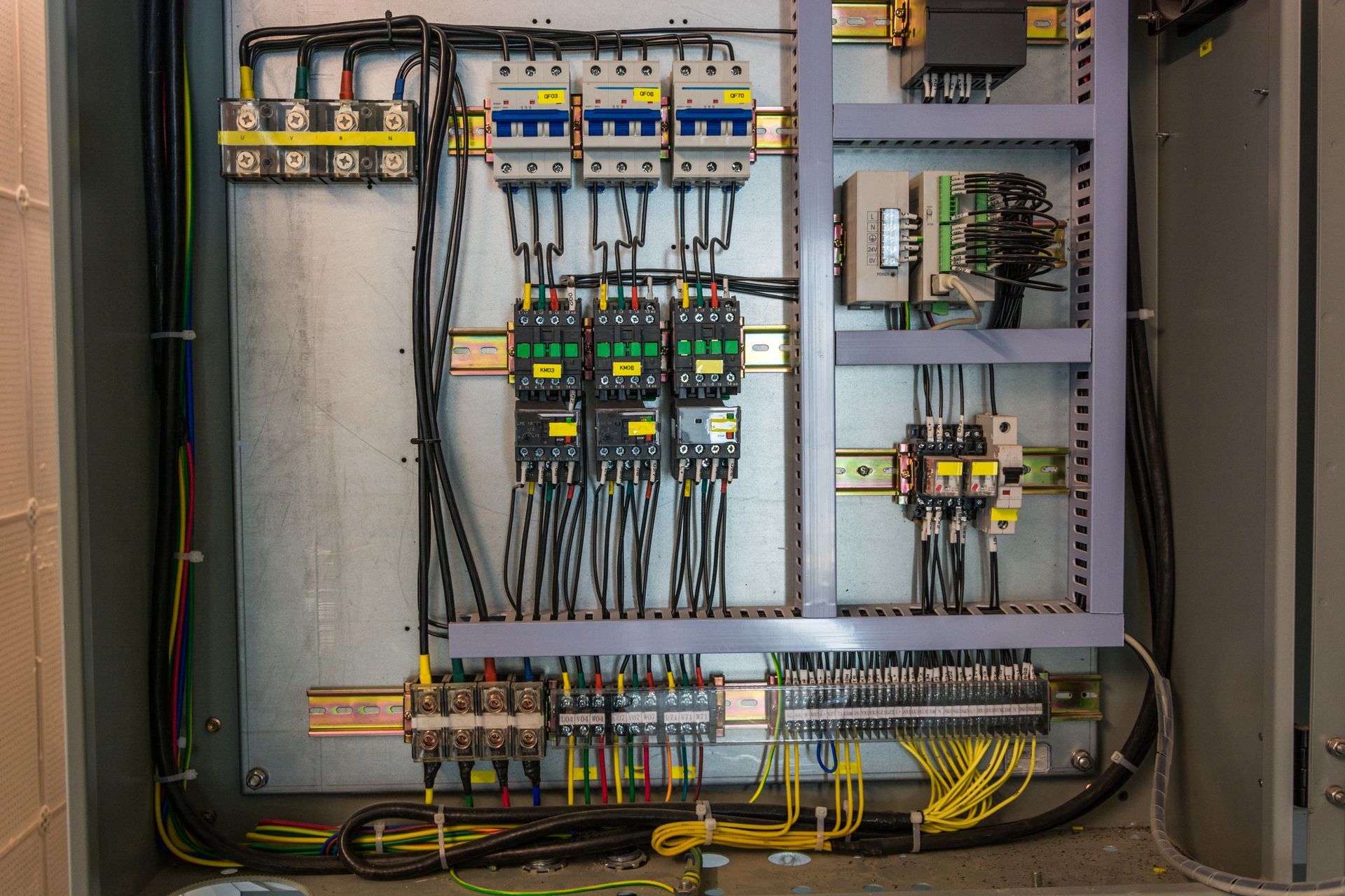 Electrical Control Panel With Wires — EBS NQ Electronic Building Systems in Kirwan, QLD