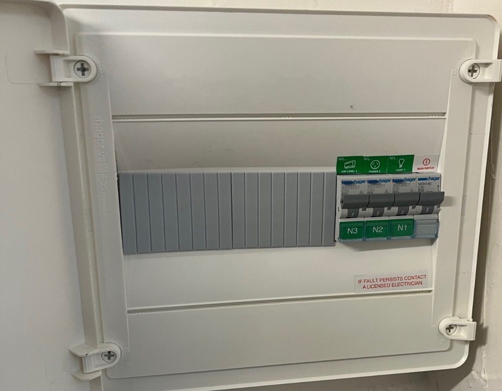 Electrical circuit breaker panel with wires — EBS NQ Electronic Building Systems in Kirwan, QLD
