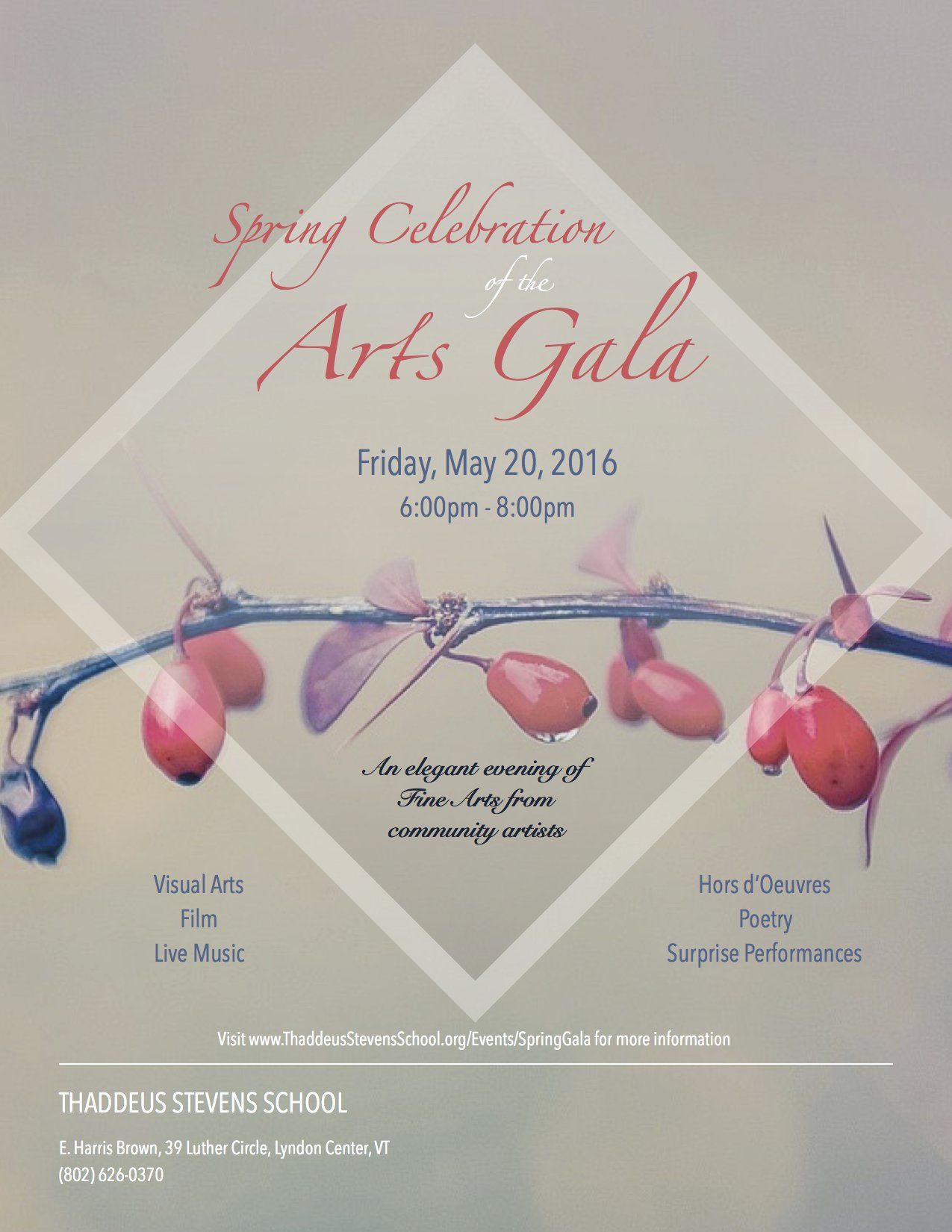 spring celebration of the arts gala poster