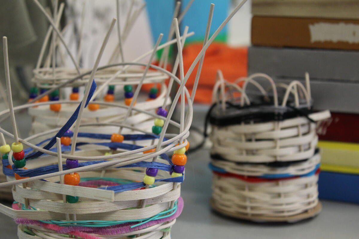 woven baskets being made