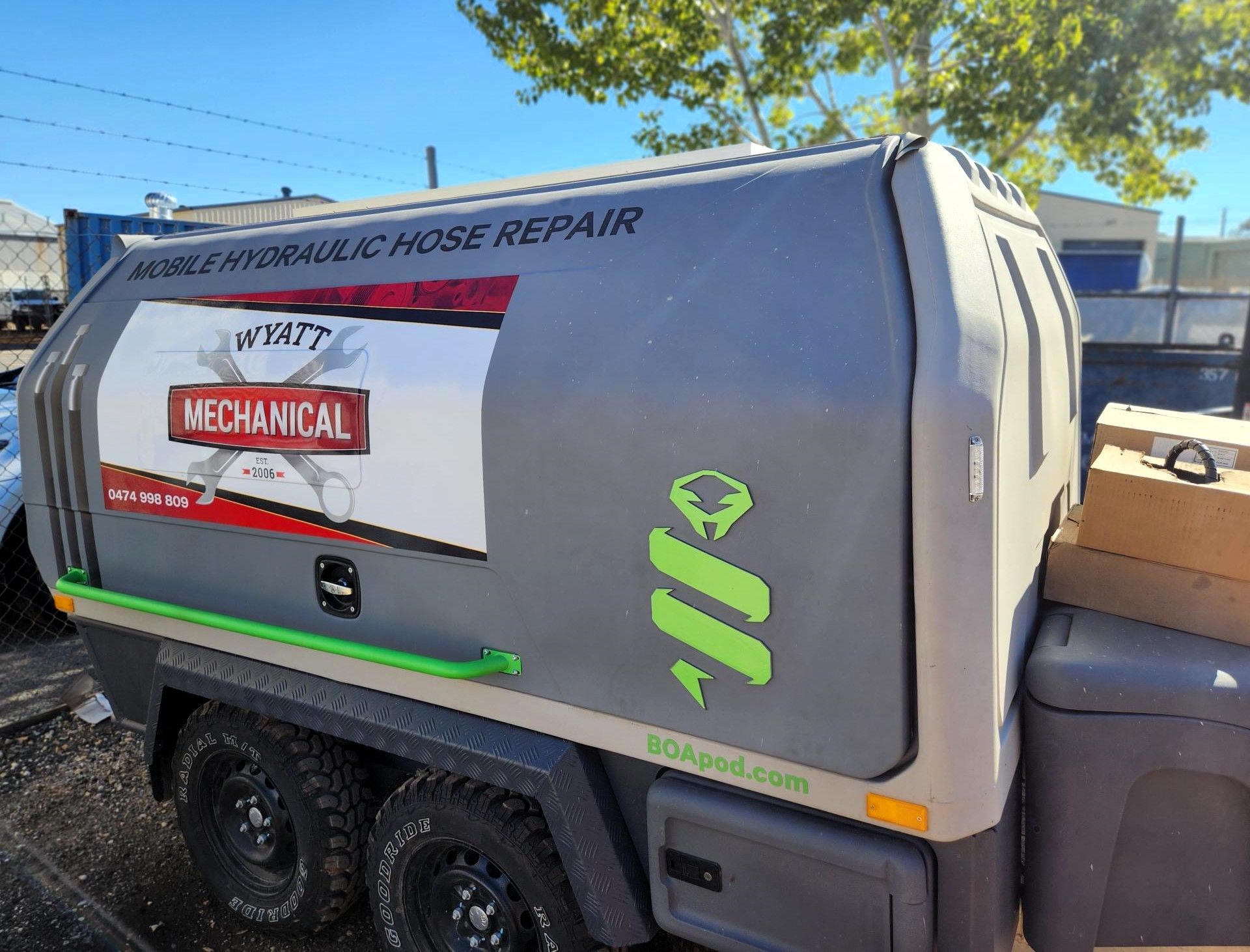 A Trailer With WYATT MECHANICAL Signage — Wyatt Mechanical Pty Ltd In Wodonga, VIC