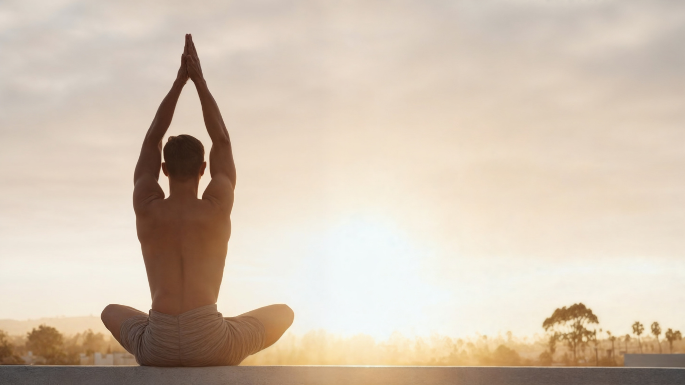 A man in a blue shirt is working on a piano
