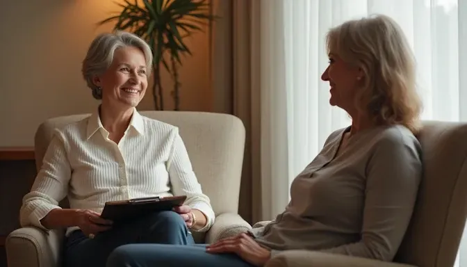 Dayton Hypnotherapy Office in middle of a hypnotherapy session with a happy client