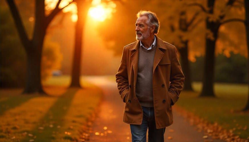 Man walking in the park relaxing in Kettering after his hypnotherapy session