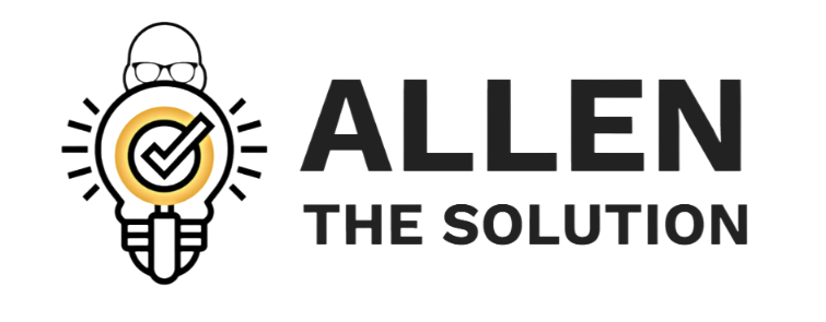 The allen the solution logo has a light bulb with a check mark on it.