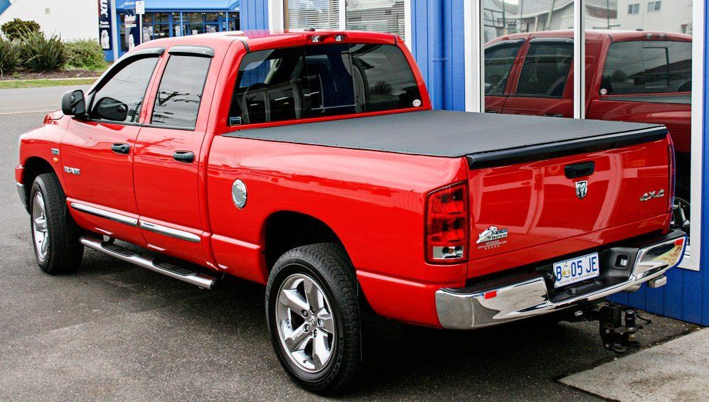 red pick up car