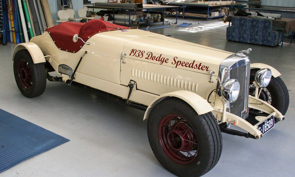 cream 1938 dodge speedster