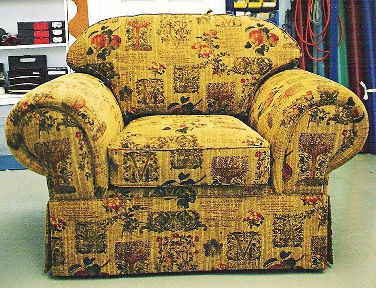 yellow club arm chair